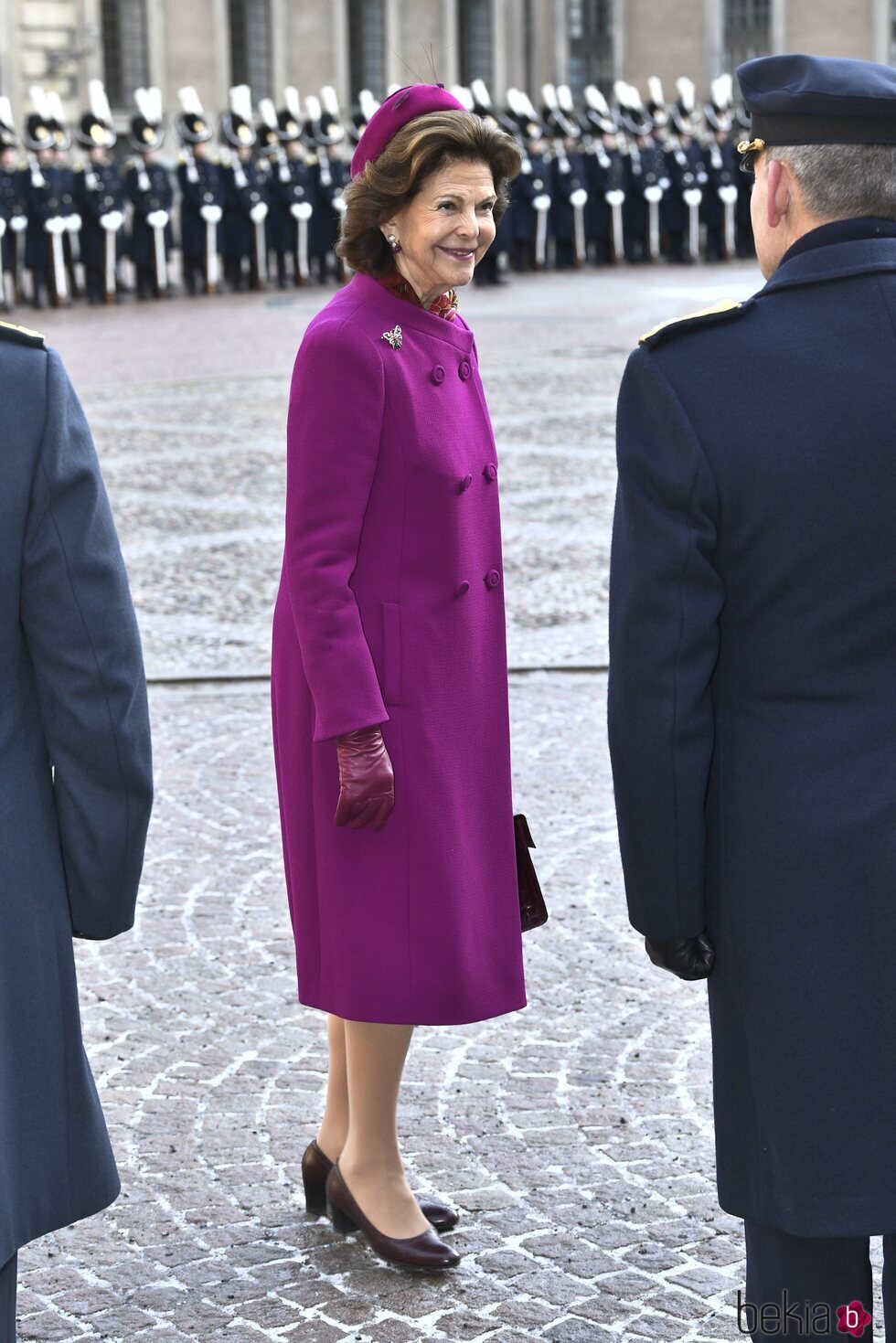 Silvia de Suecia en el Palacio Real de Estocolmo en la Visita de Estado de los Reyes de España a Suecia