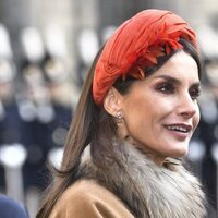 La Reina Letizia en la bienvenida de los Reyes de Suecia por la Visita de Estado de los Reyes de España a Suecia