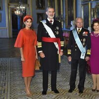 Los Reyes Felipe y Letizia y los Reyes de Suecia en el Palacio Real de Estocolmo por la Visita de Estado de los Reyes de España a Suecia