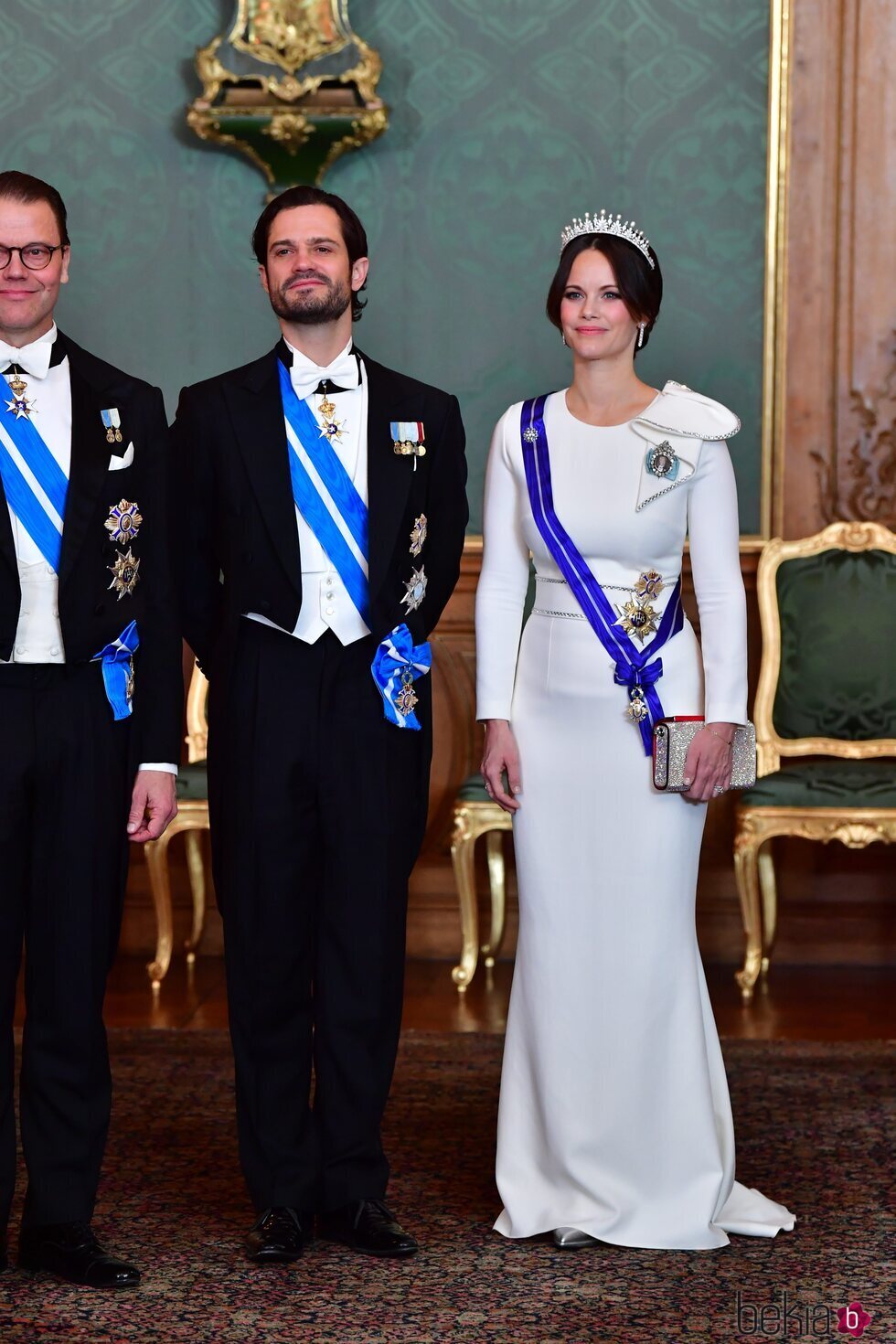 Daniel de Suecia, Carlos Felipe y Sofia de Suecia en la cena de gala a los Reyes de España