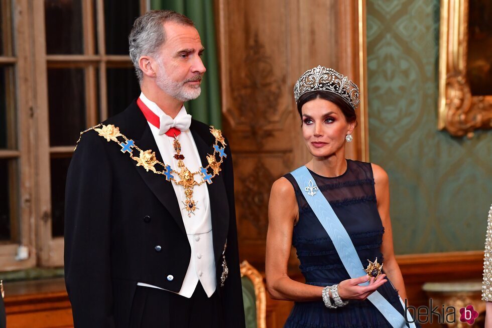 Los Reyes Felipe y Letizia en la cena de gala por la Visita de Estado de los Reyes de España a Suecia