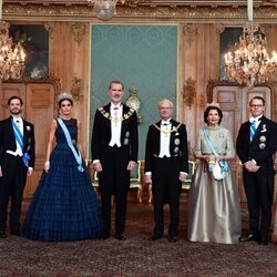 Carlos Felipe y Sofia de Suecia, los Reyes Felipe y Letizia, Carlos Gustavo y Silvia de Suecia y Victoria y Daniel de Suecia en la cena a los Reyes de Espa