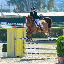 La Infanta Elena saltando con su caballo en el Real Club Pineda de Sevilla