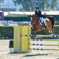 La Infanta Elena saltando con su caballo en el Real Club Pineda de Sevilla