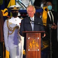 El Príncipe Carlos durante su discurso en la ceremonia en la que Barbados se convirtió en una república