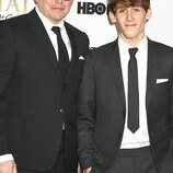 Matthew Broderick y su hijo en la presentación de 'And just like that'