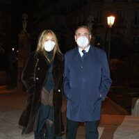 Pedro Trapote y Begoña García-Vaquero en el funeral de Jaime Ostos en Madrid