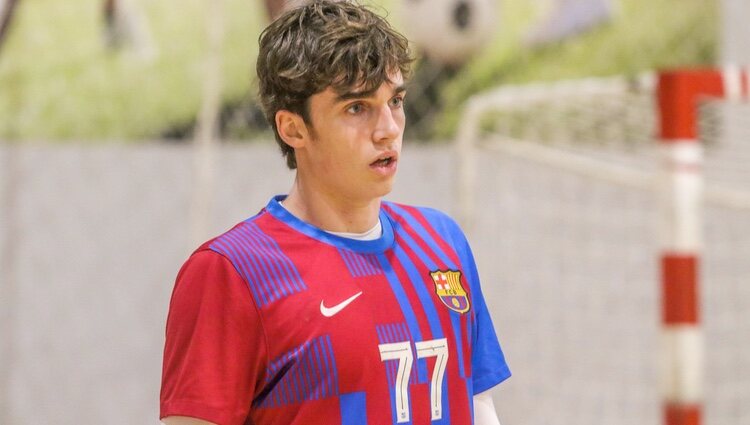 Pablo Urdangarin en un partido del Barça B de balonmano en Málaga