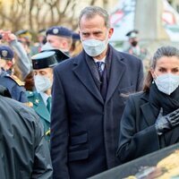 Los Reyes Felipe y Letizia tras la ofrenda floral a las víctimas del nazismo en Viena