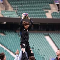 Kate Middleton durante un entrenamiento de rugby