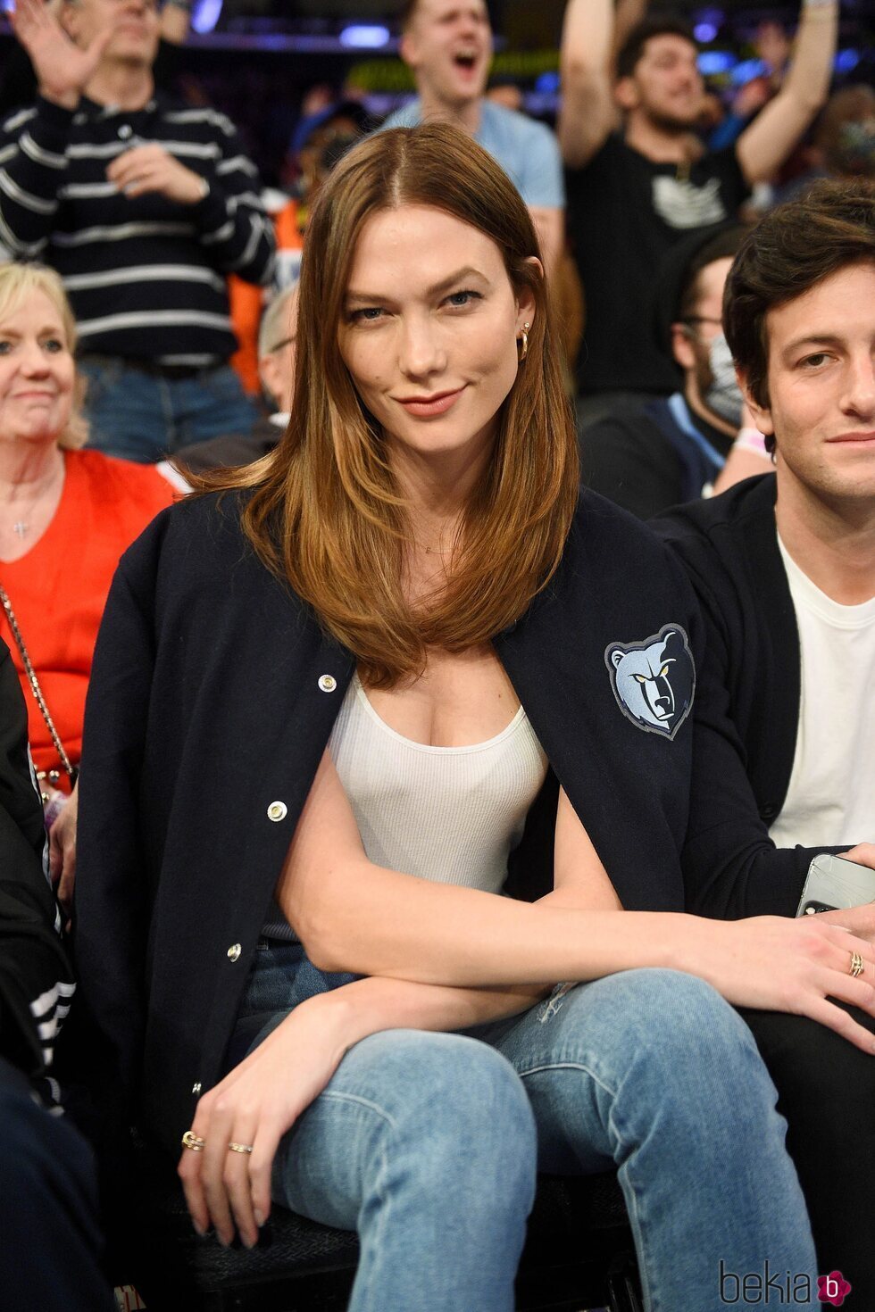 Karlie Kloss durante un partido de la NBA en Nueva York