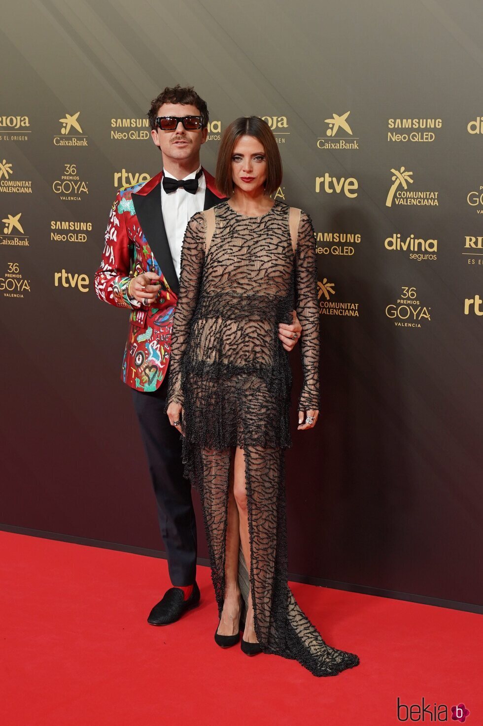 Macarena Gómez y Aldo Comas en la alfombra roja de los Premios Goya 2022