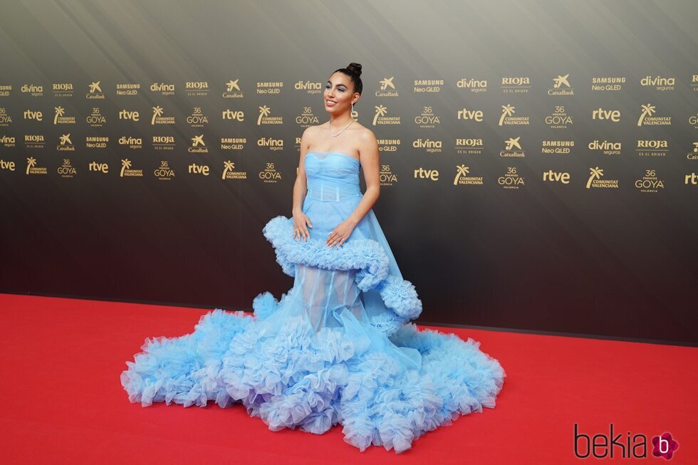 María José Llergo en la alfombra roja de los Premios Goya 2022