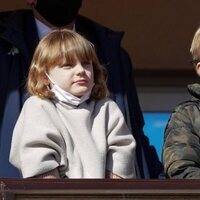 Jacques y Gabriella de Mónaco en un partido del AS Mónaco