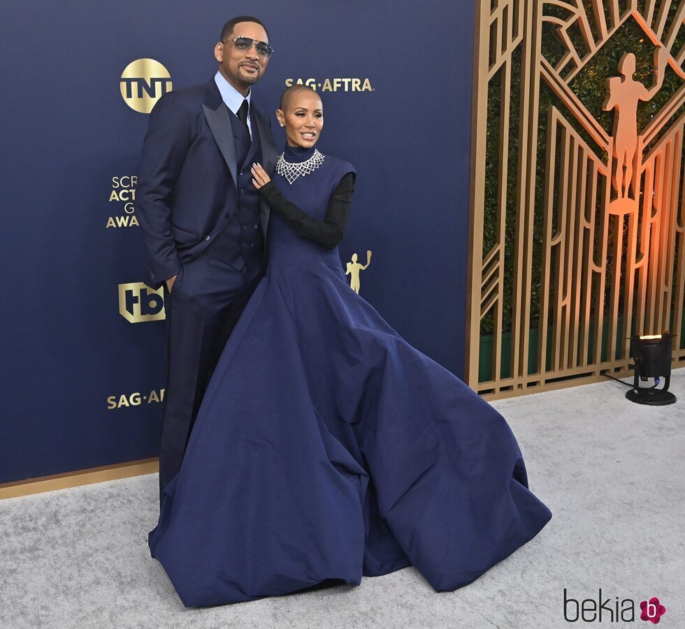 Will Smith y Jada Pinkett Smith en la alfombra roja de los SAG 2022