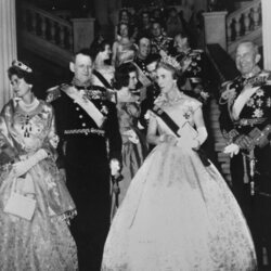 Pablo y Federica de Grecia, Federico IX e Ingrid de Dinamarca, Constantino y Ana María de Grecia y Harald de Noruega