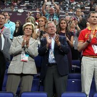 Constantino y Ana María de Grecia y los Reyes Felipe y Letizia en Londres 2012