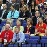 Constantino y Ana María de Grecia, Irene de Grecia, la Reina Sofía, los Reyes Felipe y Letizia, Alberto de Mónaco y Federico de Dinamarca en Londres 2012