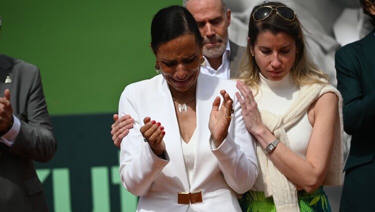 Claudia Rodríguez, viuda de Manolo Santana, en su homenaje