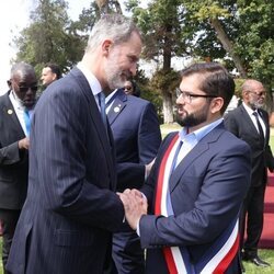 El Rey Felipe y Gabriel Boric en la toma de posesión de Gabriel Boric como Presidente de Chile