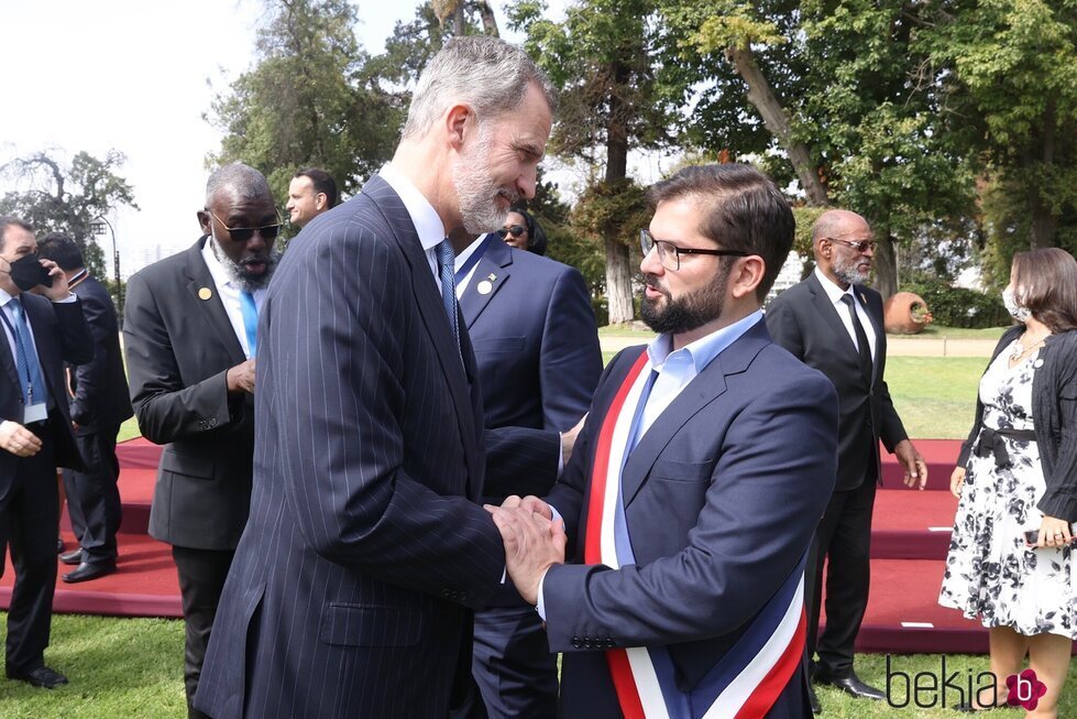 El Rey Felipe y Gabriel Boric en la toma de posesión de Gabriel Boric como Presidente de Chile