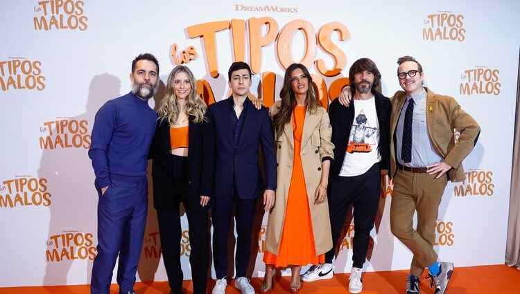 Pedro Alonso, Gemita, Nil Ojeda, Sara Carbonero, Santi Millán y Joaquín Reyes en la presentación de 'Los tipos malos'