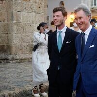 Guillermo de Luxemburgo y su hijo Paul-Louis de Nassau en la boda de Josef-Emanuel de Liechtenstein y Claudia Echavarría