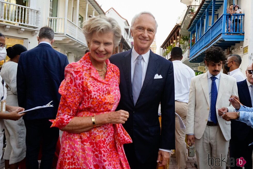 Marie-Astrid de Luxemburgo y Christian de Luxemburgo en la boda de Josef-Emanuel de Liechtenstein y Claudia Echavarría