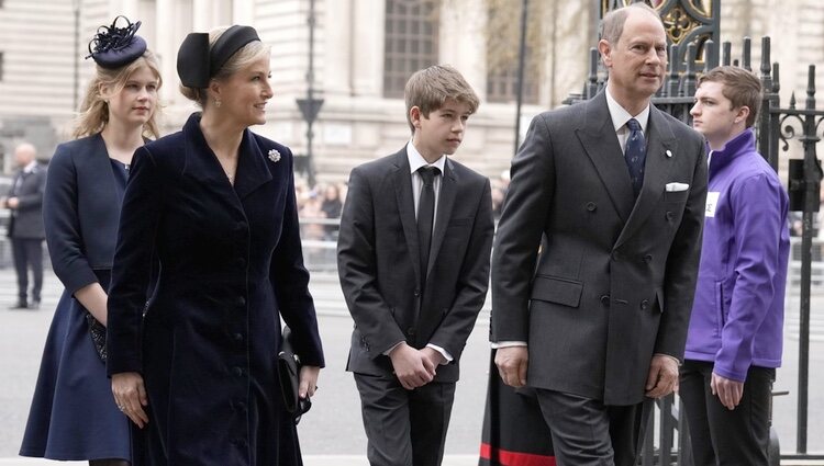 Los Condes de Wessex y sus hijos en el homenaje al Duque de Edimburgo