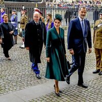 Los Reyes Felipe y Letizia, Alberto de Mónaco y María Teresa de Luxemburgo en el homenaje al Duque de Edimburgo