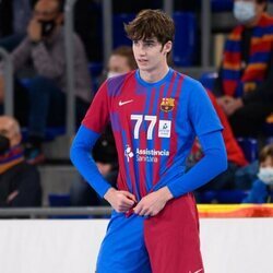 Pablo Urdangarin en un partido de balonmano entre el Barça y Recoletas Atlético Valladolid en el Palau