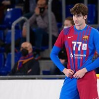 Pablo Urdangarin en un partido de balonmano entre el Barça y Recoletas Atlético Valladolid en el Palau