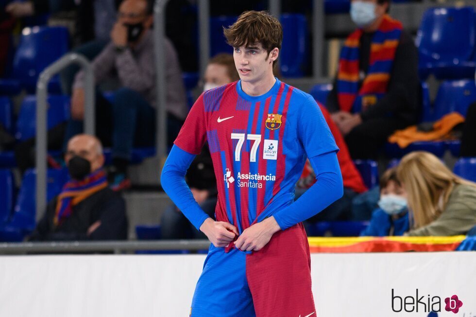 Pablo Urdangarin en un partido de balonmano entre el Barça y Recoletas Atlético Valladolid en el Palau