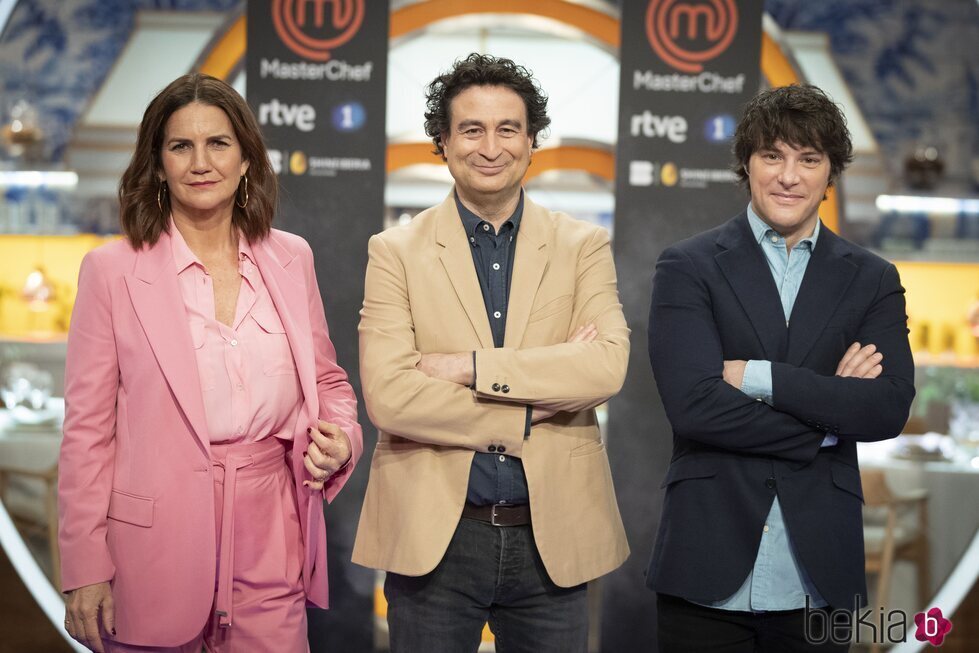 Samantha Vallejo-Nágera, Pepe Rodríguez y Jordi Cruz en la presentación de 'Masterchef 10'