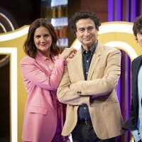 Pepe Rodríguez, Samantha Vallejo-Nágera y Jordi Cruz en la presentación de 'Masterchef 10'