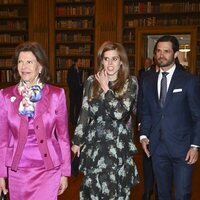 Silvia de Suecia, Beatriz de York y Carlos Felipe de Suecia en la Asamblea Mundial de la Dislexia en el Palacio Real de Estocolmo