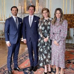 Carlos Felipe de Suecia, Edoardo Mapelli Mozzi, Beatriz de York y Sofia de Suecia en la Asamblea Mundial de la Dislexia en el Palacio Real de Estocolmo