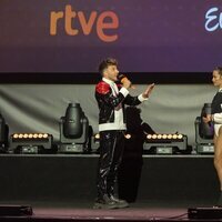 Chanel con Blas Cantó antes de poner rumbo al Festival de Eurovisión 2022