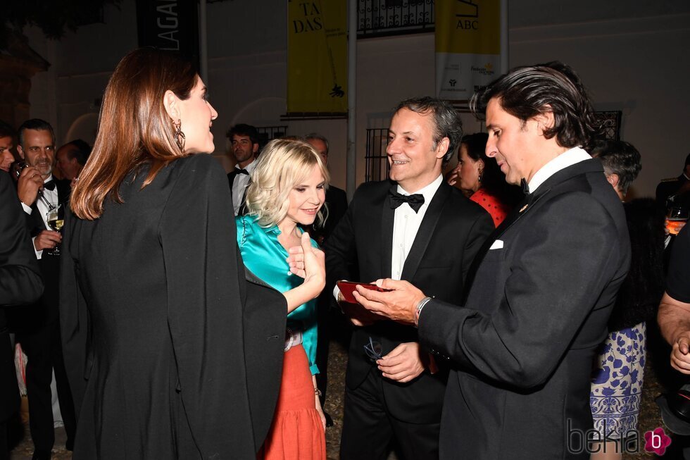 Eugenia Martínez de Irujo y Narcís Rebollo con Fran Rivera y Lourdes Montes en la cena previa a la exhibición de Enganches