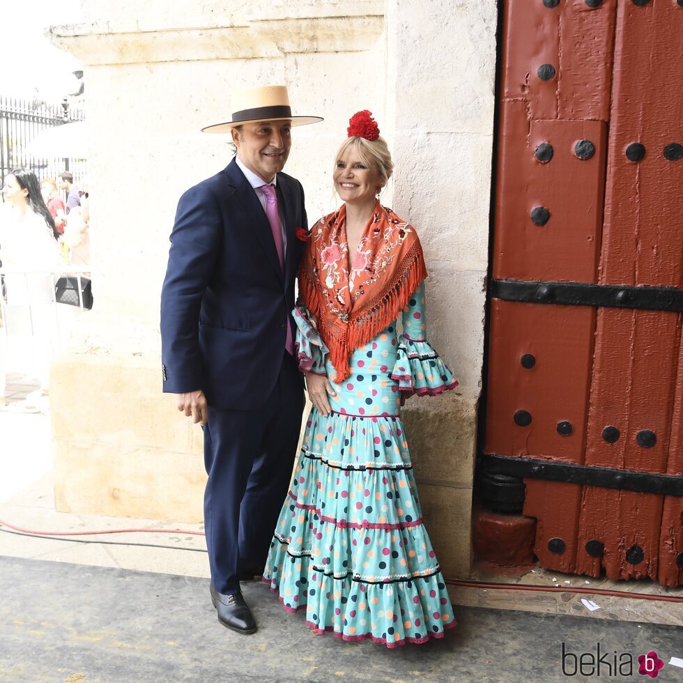 Eugenia Martínez de Irujo y Narcís Rebollo en la Exhibición de Enganches de la Feria de Abril 2022