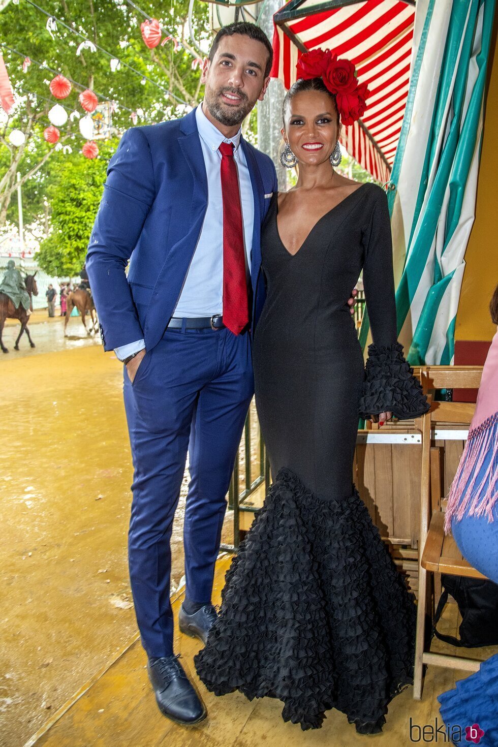 Marta López y su novio Rubén en la Feria de Abril de Sevilla 2022