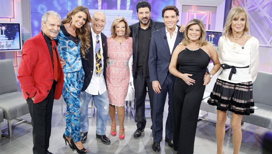 Jesús Mariñas, Marisa Martín Blázquez, Carlos Ferrando, María Teresa Campos, Tony Aguilar, Antonio Rossi, Terelu Campos y Pilar Eyre