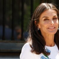 La Reina Letizia en la Zarzuela durante la Visita de Estado del Emir y la Jequesa de Catar a España