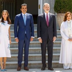 Los Reyes Felipe y Letizia con el Emir y la Jequesa de Catar en La Zarzuela