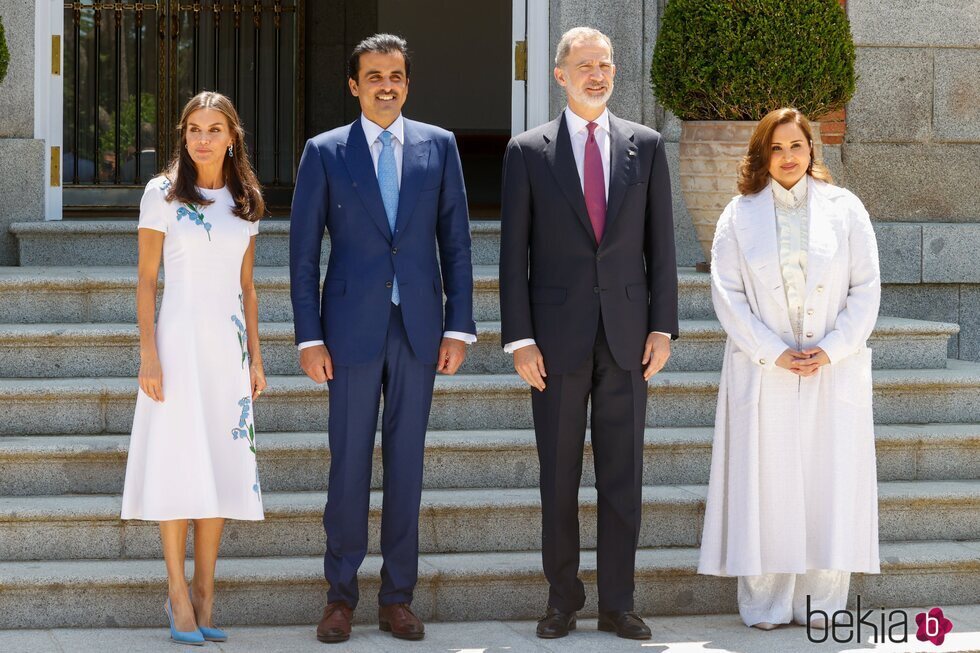 Los Reyes Felipe y Letizia con el Emir y la Jequesa de Catar en La Zarzuela