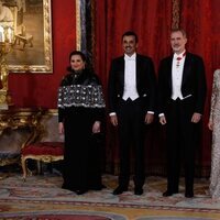 Los Reyes Felipe y Letizia con el Emir y la Jequesa de Catar en la cena de gala por su Visita de Estado a España