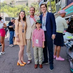 Andrea Casiraghi, Sasha Casiraghi, Alexandra de Hannover y Ben-Sylvester Strautmann en el Gran Premio de F1 de Mónaco 2022