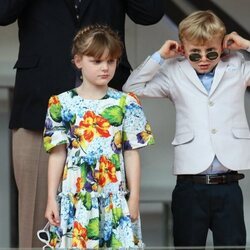 Jacques y Gabriella de Mónaco en el Gran Premio de F1 de Mónaco