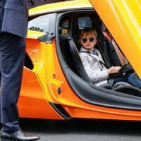 Jacques de Mónaco en un coche en el Gran Premio de F1 de Mónaco 2022