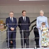 Andrea Casiraghi, Charlene de Mónaco y Gabriella de Mónaco en el Gran Premio de F1 de Mónaco 2022